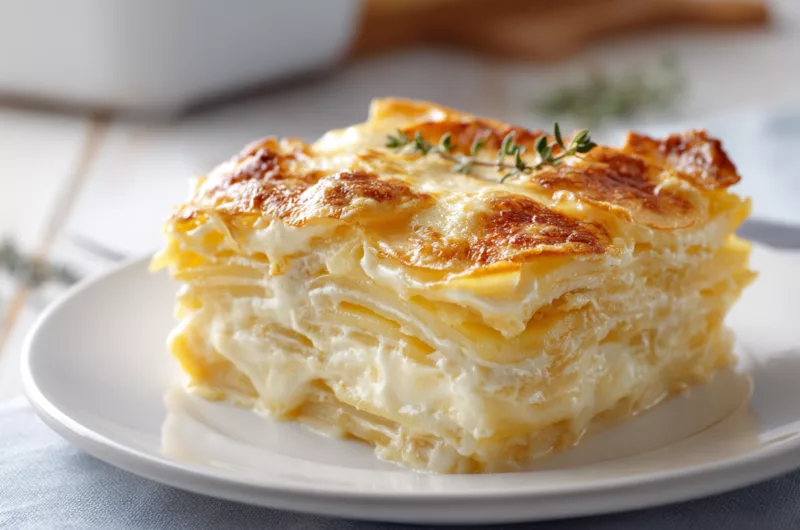 Deliciously creamy easy scalloped potatoes baked to perfection