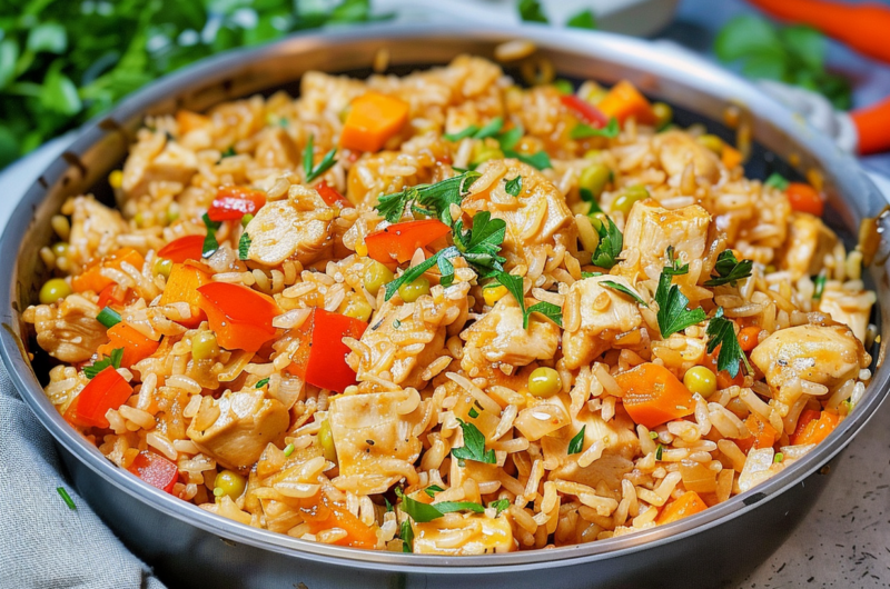 One Pot Chicken Rice: Easy Mediterranean Inspired Dinner