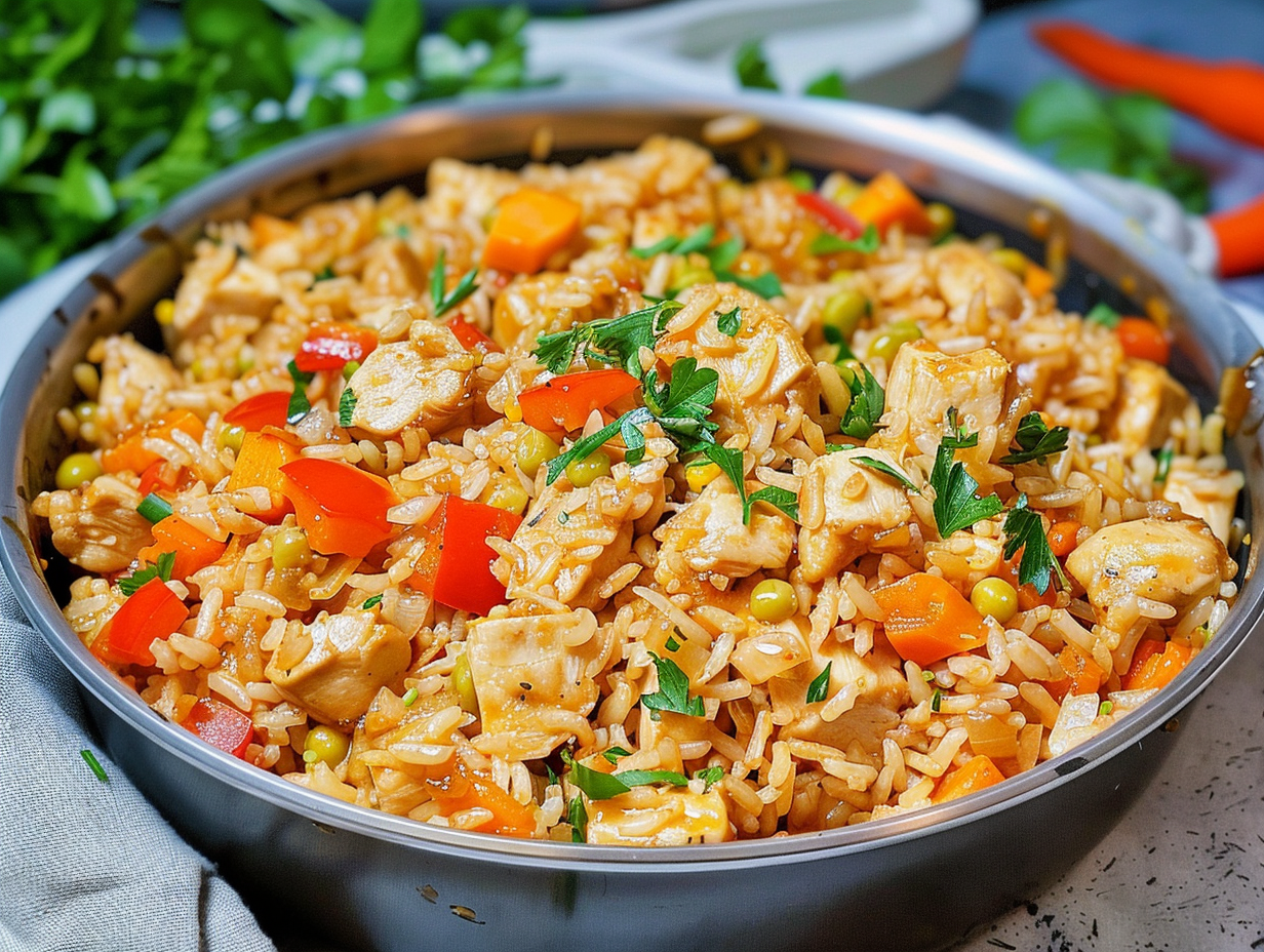 One Pot Chicken Rice: Easy Mediterranean Inspired Dinner 3 One Pot Chicken Rice: Easy Mediterranean Inspired Dinner