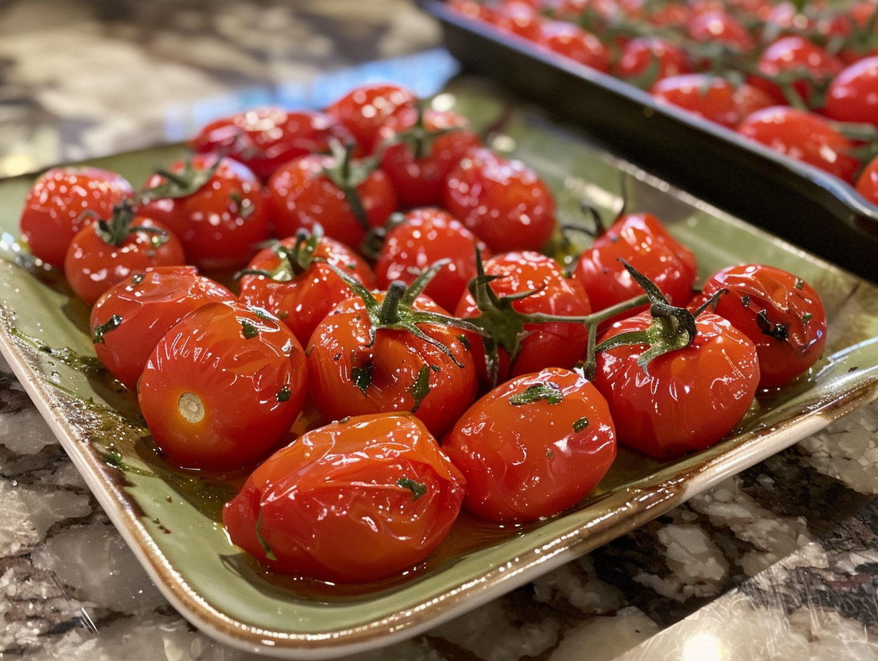 Garlic Roasted Cherry Tomatoes: Easy Oven Roasted Recipe 3 Garlic Roasted Cherry Tomatoes: Easy Oven Roasted Recipe