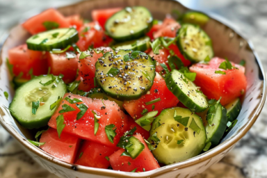 Watermelon Cucumber Salad Recipe